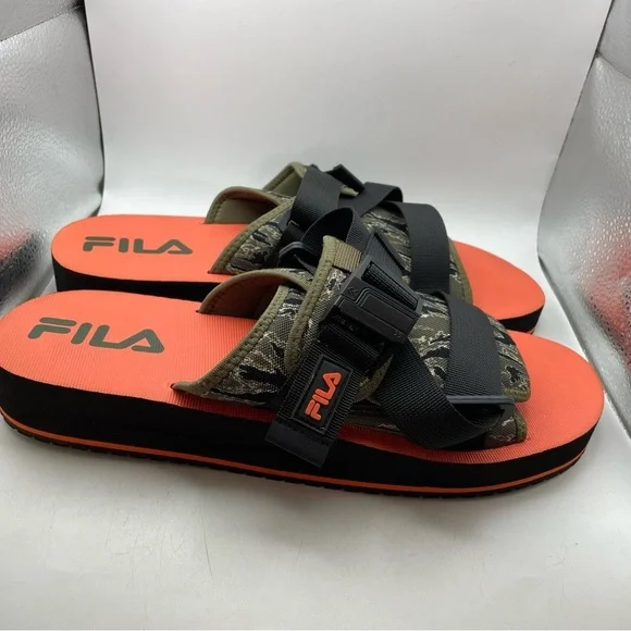 Fila mens army green slide sandals size 13 - Picture 2 of 9